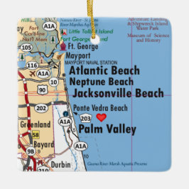 Atlantic Beach Florida Karte Keramikornament