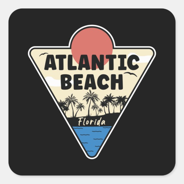 Atlantic Beach Florida Seashore Quadratischer Aufkleber (Vorderseite)