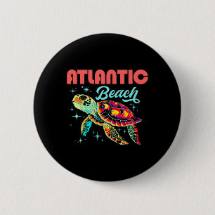 Atlantic Beach Nc Künstlerische Meeresschildkröte  Button