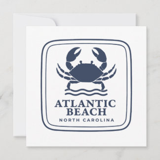 Atlantic Beach North Carolina Blaue Krabbe Einladung