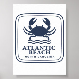 Atlantic Beach North Carolina Blaue Krabbe Poster