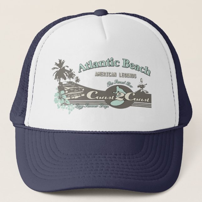 Atlantic Beach North Carolina Reisen Truckerkappe (Vorderseite)