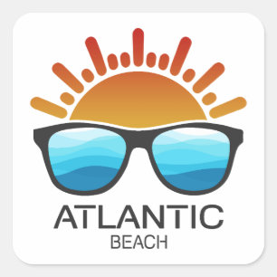 Atlantic Beach North Carolina Sonnenbrille Quadratischer Aufkleber