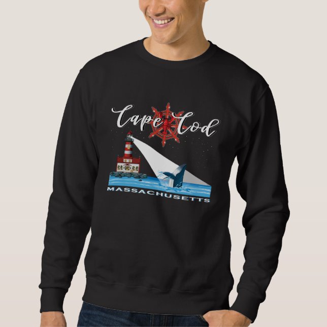 Atlantic Cape Cod Massachusetts Lighthouse Whale W Sweatshirt (Vorderseite)