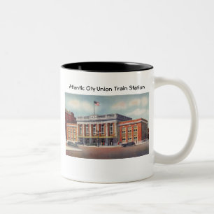 Atlantic City Bahnstation PRSL 1936 Zweifarbige Tasse