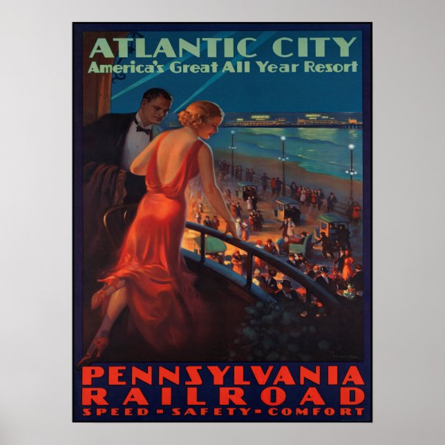Atlantic City Balcony View 1935 Poster (Vorne)