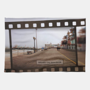 Atlantic City Beach Boardwalk auf Film Geschirrtuch