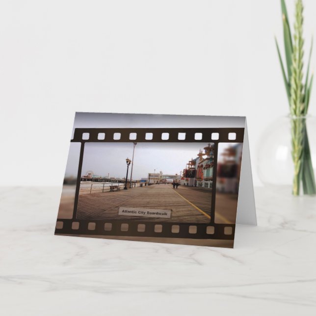 Atlantic City Beach Boardwalk auf Film Karte (Vorderseite)