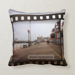 Atlantic City Beach Boardwalk auf Film Kissen
