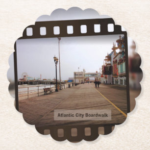 Atlantic City Beach Boardwalk auf Film Untersetzer