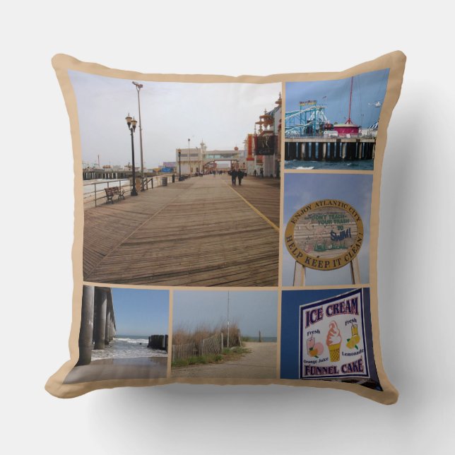 Atlantic City Beach - Foto Collage Kissen (Vorderseite)