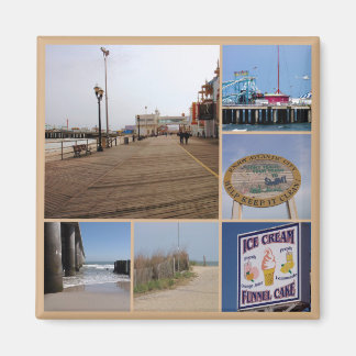 Atlantic City Beach Foto Collage Magnet