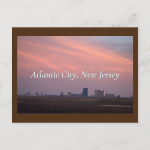 Atlantic City bei Sonnenuntergang Postkarte