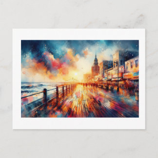 Atlantic City Boardwalk Sunset,  Postkarte