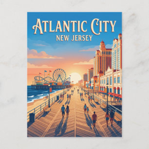 Atlantic City Boardwalk USA Postkarte