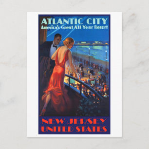 Atlantic City, Couple on Romantic Summer Night Postkarte