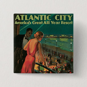 Atlantic City ~ das ganze Jahr Erholungsort Button