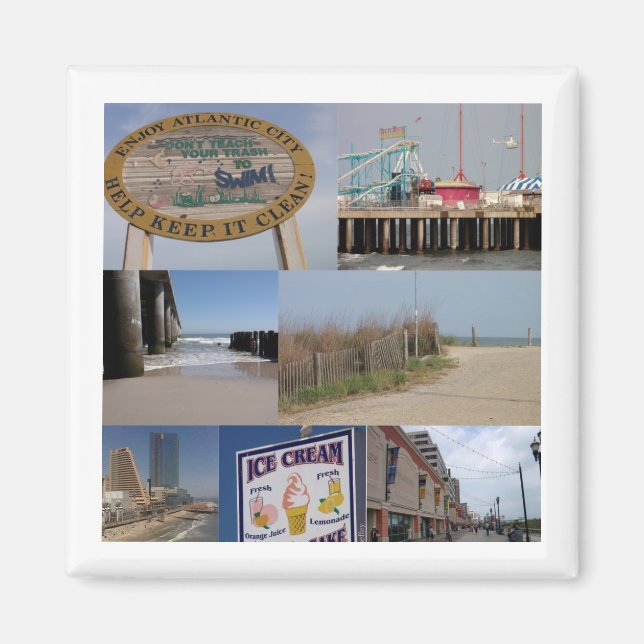 Atlantic City Foto Collage Magnet (Vorne)