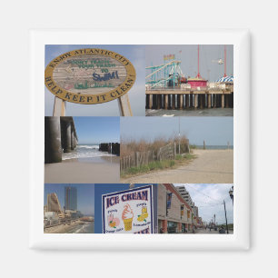 Atlantic City Foto-Collagen-Magnet Magnet