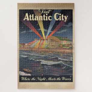 Atlantic City Nacht Boardwalk Poster