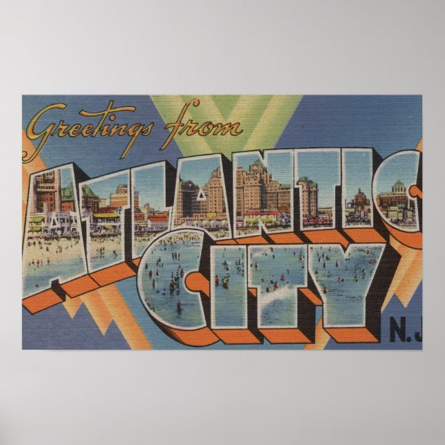 Atlantic City, New Jersey (Boardwalk Scene) Poster (Vorne)