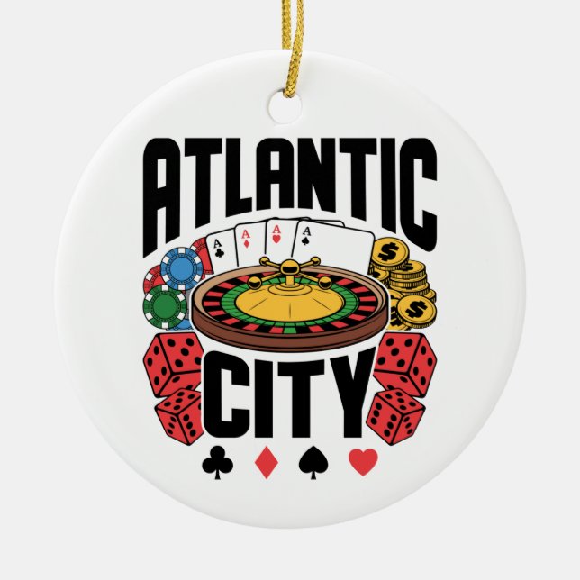 Atlantic City New Jersey Casino Gambling Keramik Ornament (Vorne)
