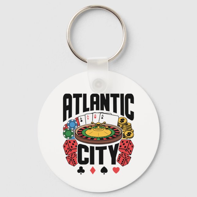 Atlantic City New Jersey Casino Gambling Schlüsselanhänger (Vorderseite)