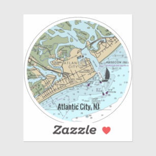 Atlantic City New Jersey Chart Aufkleber