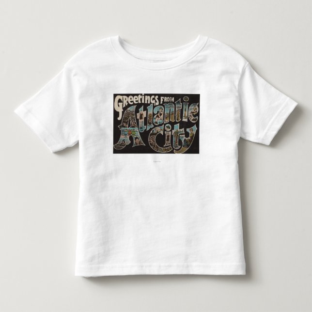 Atlantic City, New-Jersey - große Buchstabe-Szenen Kleinkind T-shirt (Vorderseite)