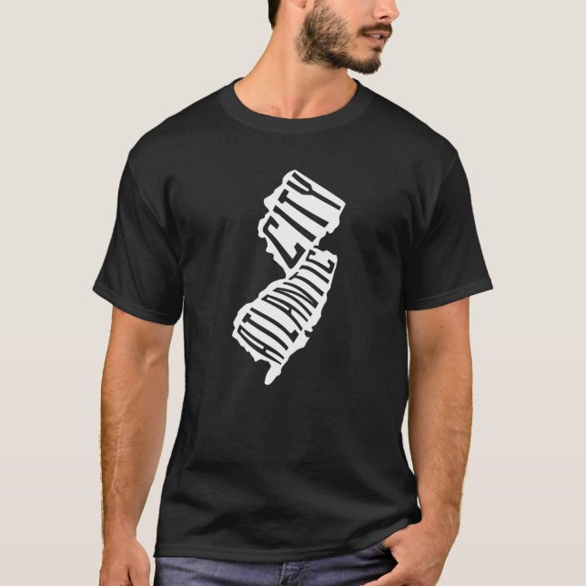 Atlantic City, New Jersey Map Kontur - USA Travel T-Shirt (Vorderseite)