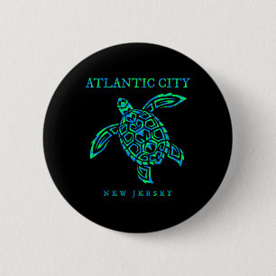 Atlantic City New Jersey Meeresschildkröte Jungen Button