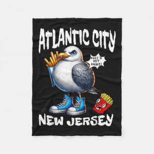 Atlantic City New Jersey Möwe Pommes Frites Lustig Fleecedecke