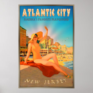 Atlantic City New Jersey Neue Retro-Boardwalk-Stra Poster