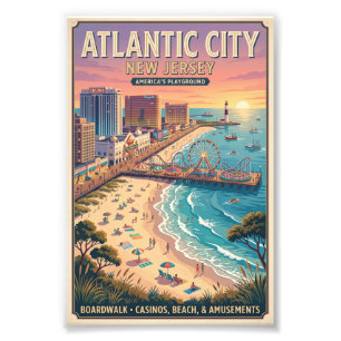 Atlantic City, New Jersey Reiseplakat Fotodruck
