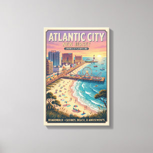 Atlantic City, New Jersey Reiseplakat Leinwanddruck