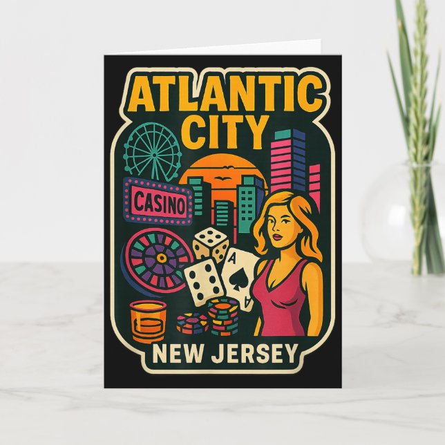 Atlantic City New Jersey Vacation Casino Gaming Ga Karte (Vorderseite)