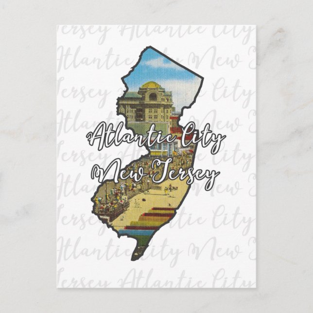 Atlantic City, New Jersey Vintag inspiriert Postka Postkarte (Vorderseite)