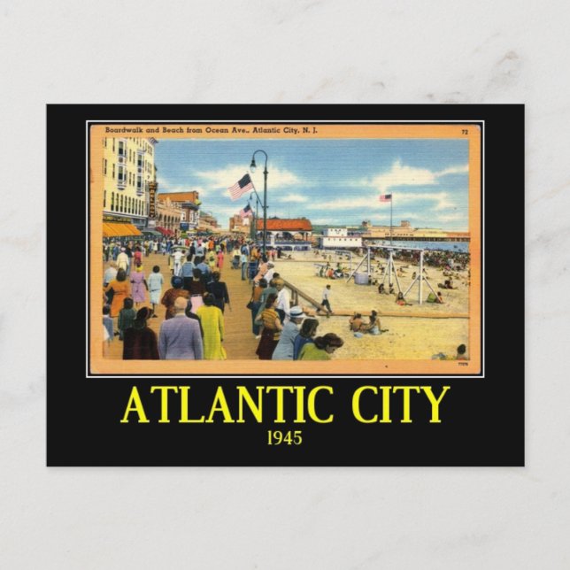 Atlantic City, New Jersey, Vintag Postkarte (Vorderseite)