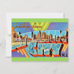 Atlantic City NJ Greetings Postcard Postkarte