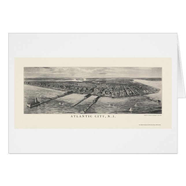 Atlantic City, NJ panoramische Karte - 1905 (Vorderseite (Horizontal))