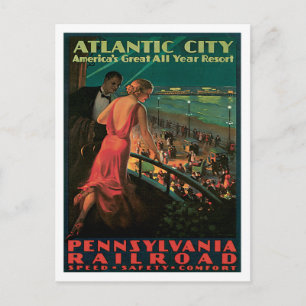 Atlantic City Pennsylvania Bahn Vintag Postkarte