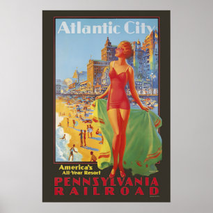 Atlantic City Pennsylvania Railroad 930er Jahre Vi Poster