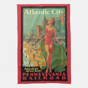 Atlantic City Resort, Pennsylvania Railroad Reise Geschirrtuch