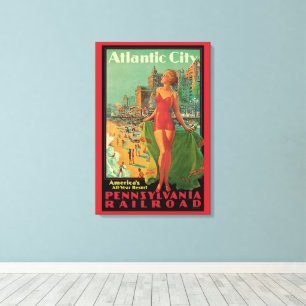 Atlantic City Resort, Pennsylvania Railroad Reise Leinwanddruck