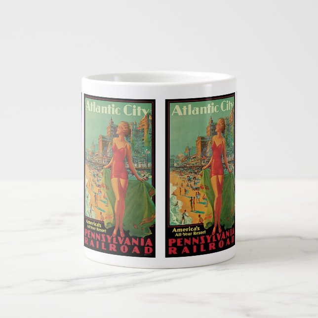 Atlantic City Resort, Pennsylvania Railway Travel Jumbo-Tasse (Vorderseite)