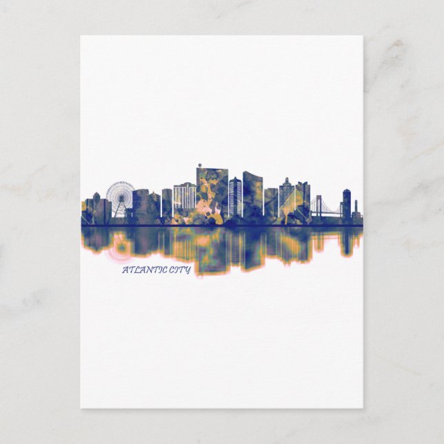 Atlantic City Skyline Einladungspostkarte (Vorderseite)