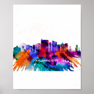 Atlantic City Skyline Poster