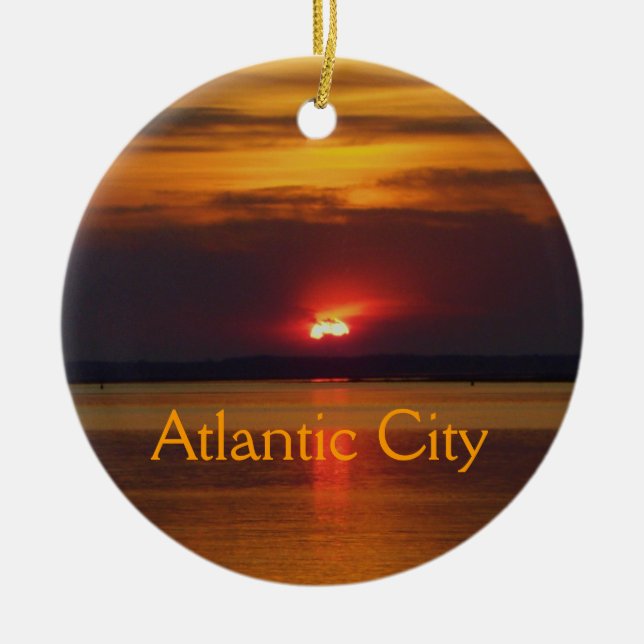 Atlantic City Sonnenuntergang-Verzierung Keramikornament (Vorne)