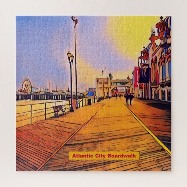 Atlantic City Strand-Promenaden-Pop-Kunst (Vertikal)