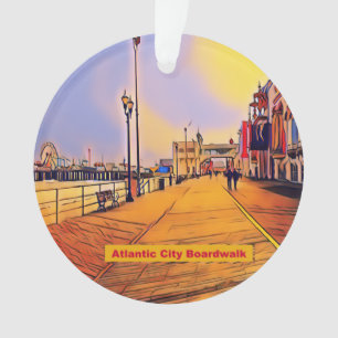 Atlantic City Strand-Promenaden-Pop-Kunst Ornament